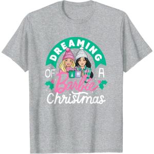 imageBarbie  Dreaming of a Barbie Christmas TShirtHeather Grey