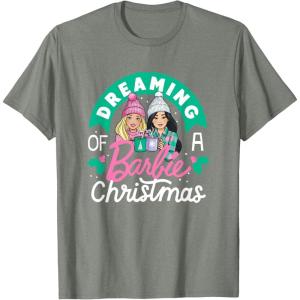 imageBarbie  Dreaming of a Barbie Christmas TShirtOlive Heather