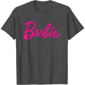 imageBarbie Current Script Logo TShirtDark Heather Grey