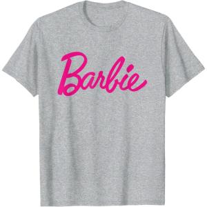 imageBarbie Current Script Logo TShirtHeather Grey