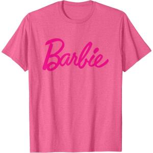 imageBarbie Current Script Logo TShirtPink Heather