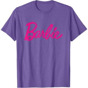 imageBarbie Current Script Logo TShirtPurple Heather