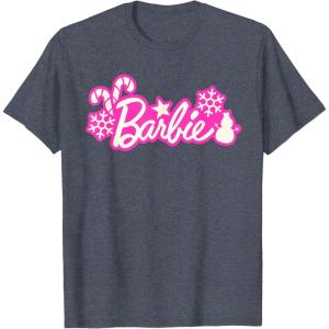 imageBarbie Festive Cutouts Logo TShirtHeather Blue