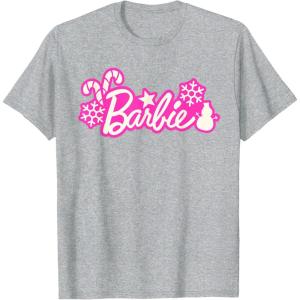 imageBarbie Festive Cutouts Logo TShirtHeather Grey