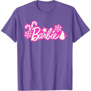 imageBarbie Festive Cutouts Logo TShirtPurple Heather