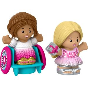 imageFisherPrice Little People Toddler Toys Barbie Party Figure Set with 2 Characters for Preschool Pretend Play Kids Ages 18 Months