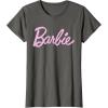 imageBarbie  Classic Script Light Pink Logo TShirtAsphalt Grey