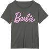 imageBarbie  Classic Script Light Pink Logo TShirtAsphalt Grey