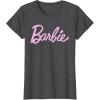 imageBarbie  Classic Script Light Pink Logo TShirtDark Heather Grey