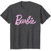 imageBarbie  Classic Script Light Pink Logo TShirtDark Heather Grey