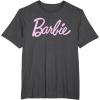 imageBarbie  Classic Script Light Pink Logo TShirtDark Heather Grey