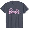 imageBarbie  Classic Script Light Pink Logo TShirtHeather Blue