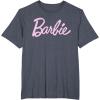 imageBarbie  Classic Script Light Pink Logo TShirtHeather Blue