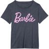 imageBarbie  Classic Script Light Pink Logo TShirtHeather Blue