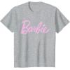 imageBarbie  Classic Script Light Pink Logo TShirtHeather Grey