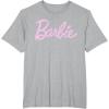 imageBarbie  Classic Script Light Pink Logo TShirtHeather Grey