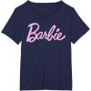 imageBarbie  Classic Script Light Pink Logo TShirtNavy Blue