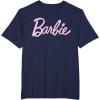 imageBarbie  Classic Script Light Pink Logo TShirtNavy Blue