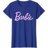 imageBarbie  Classic Script Light Pink Logo TShirtRoyal Blue