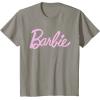 imageBarbie  Classic Script Light Pink Logo TShirtSlate Grey