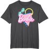 imageBarbie 90s Retro Logo  Bright Pink TShirtDark Heather Grey