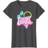 imageBarbie 90s Retro Logo  Bright Pink TShirtDark Heather Grey