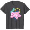 imageBarbie 90s Retro Logo  Bright Pink TShirtDark Heather Grey