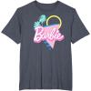 imageBarbie 90s Retro Logo  Bright Pink TShirtHeather Blue