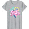 imageBarbie 90s Retro Logo  Bright Pink TShirtHeather Grey