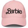 imageBarbie Black Logo Adjustable Baseball HatPink