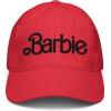 imageBarbie Black Logo Adjustable Baseball HatRed