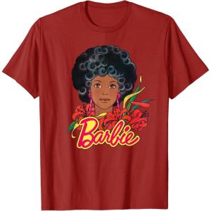 imageBarbie  1980s Black Barbie TShirtCranberry Red