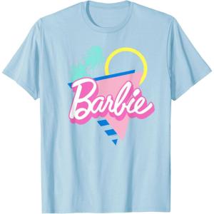 imageBarbie 90s Retro Logo  Bright Pink TShirtBaby Blue