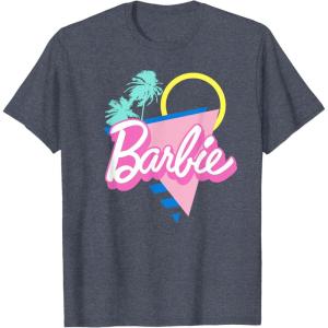 imageBarbie 90s Retro Logo  Bright Pink TShirtHeather Blue