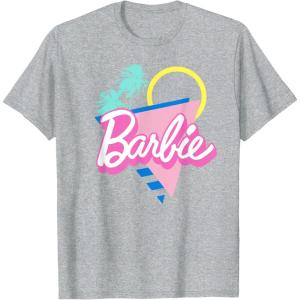 imageBarbie 90s Retro Logo  Bright Pink TShirtHeather Grey