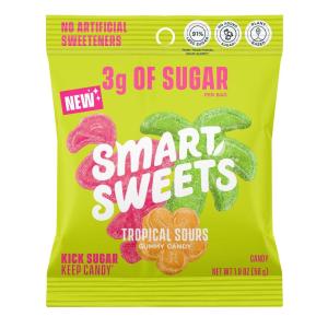 imageSmartSweets Barbie Pink Lemonade Dream Gummy Candy 18oz Pack of 14 Gummy Candy with Low Sugar Low Calorie No Artificial Sweeteners PlantBased GlutenFree Healthy Snack for Kids ampamp AdultsTropical Sours