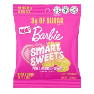 imageSmartSweets Barbie Pink Lemonade Dream Gummy Candy 18oz Pack of 14 Gummy Candy with Low Sugar Low Calorie No Artificial Sweeteners PlantBased GlutenFree Healthy Snack for Kids ampamp AdultsBarbie Pink Lemonade Dream