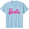 imageBarbie  Classic Script Dark Pink Logo TShirtBaby Blue