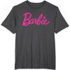 imageBarbie  Classic Script Dark Pink Logo TShirtDark Heather Grey