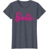 imageBarbie  Classic Script Dark Pink Logo TShirtHeather Blue