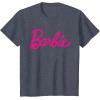 imageBarbie  Classic Script Dark Pink Logo TShirtHeather Blue