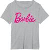 imageBarbie  Classic Script Dark Pink Logo TShirtHeather Grey