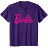 imageBarbie  Classic Script Dark Pink Logo TShirtPurple