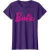 imageBarbie  Classic Script Dark Pink Logo TShirtPurple