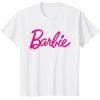 imageBarbie  Classic Script Dark Pink Logo TShirtWhite