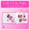 imageKodak x Barbie Pink 8x8 Cloth Covered Scrapbook Photo Album with Front Picture Window for Barbie Instant 2x3 ZINK Zero Ink Photo Paper Projects