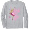 imageBarbie  Barbie Ballerina  Ballet All Day Long Sleeve TShirtHeather Grey