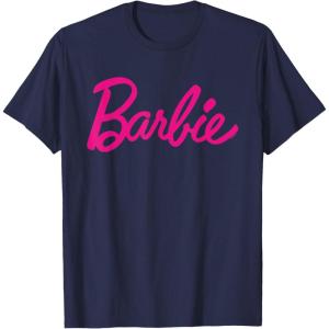 imageBarbie  Classic Script Dark Pink Logo TShirtNavy Blue