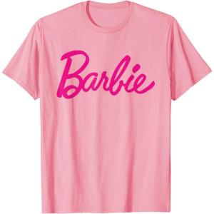 imageBarbie  Classic Script Dark Pink Logo TShirtPink