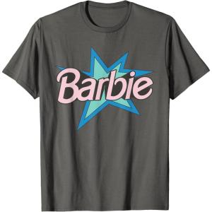 imageBarbie  Pink Logo Star TShirtAsphalt Grey